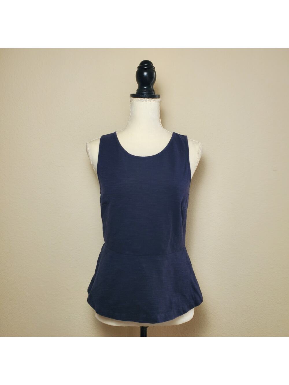 J. Crew Navy Peplum Blouse Small